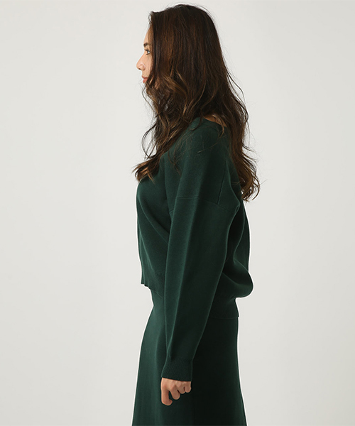 AZUL by moussy（アズールバイマウジー）の「【洗えるニット】Vネックスウェッタープルオーバー（ニット/セーター・レディース・ブラック/ダークグリーン/オフホワイト/杢グレー・SMALL/MEDIUM/LARGE）」の9枚目の写真