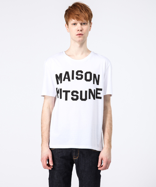 Maison Kitsune(メゾンキツネ)の「R-NECK TEE SHIRT W/ PRINT(Tシャツ/カットソー・メンズ・ホワイト/グレー・SMALL/MEDIUM/LARGE)」の1枚目の写真