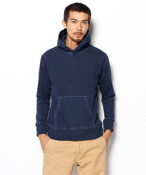 CIAOPANIC（チャオパニック）の「【indigos】インディゴ裏毛起毛プルパーカー（パーカー・メンズ・ネイビー/ブルー・MEDIUM/LARGE）」の7枚目の写真