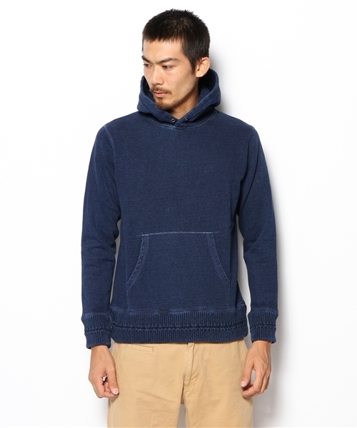 CIAOPANIC（チャオパニック）の「【indigos】インディゴ裏毛起毛プルパーカー（パーカー・メンズ・ネイビー/ブルー・MEDIUM/LARGE）」の3枚目の写真