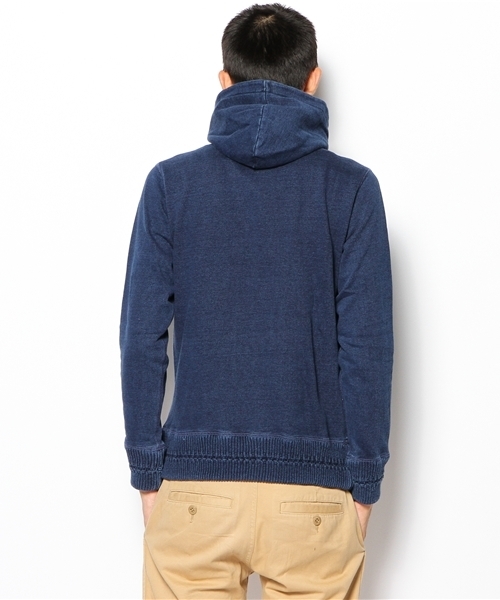 CIAOPANIC（チャオパニック）の「【indigos】インディゴ裏毛起毛プルパーカー（パーカー・メンズ・ネイビー/ブルー・MEDIUM/LARGE）」の4枚目の写真