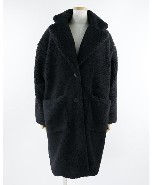 reca（レカ）の「ビッグシルエット モコモコボアチェスターコート（チェスターコート・レディース・ホワイト/ブラウン/ベージュ/ネイビー・M）」の11枚目の写真