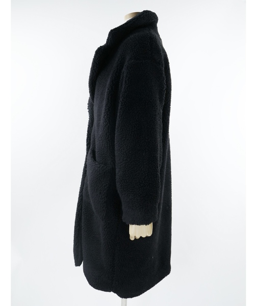 reca（レカ）の「ビッグシルエット モコモコボアチェスターコート（チェスターコート・レディース・ホワイト/ブラウン/ベージュ/ネイビー・M）」の9枚目の写真