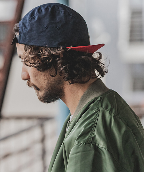 Mighty Shine(マイティシャイン)の「mko7743-CAMBIO別注 Mighty Shine Cotton Nylon JET CAP ジェットキャップ(キャップ・メンズ・ブルー系その他/ブラック・FREE)」の3枚目の写真