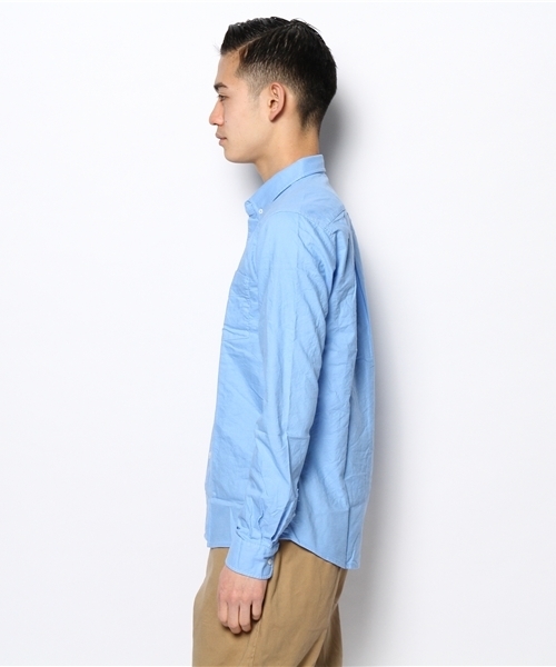 WEGO（ウィゴー）の「WEGO/ガーメントダイオックスシャツ（シャツ/ブラウス・メンズ・グリーン/グリーン系その他/ブルー/ライトパープル/マスタード/ピンク/ワイン/ロイヤルブルー/ホワイト・MEDIUM/SMALL/LARGE）」の11枚目の写真