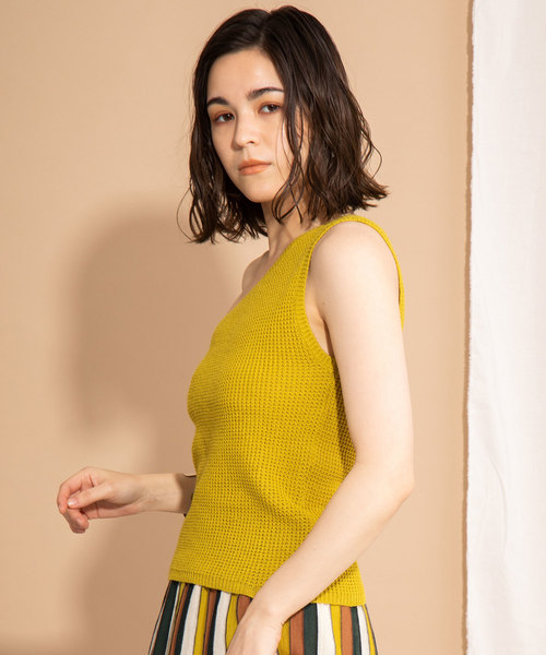 Liyoca(リヨカ)の「【Liyoca】ワンショルダーニット(タンクトップ・レディース・ブラウン/ネイビー/パープル/マスタード・FREE)」の22枚目の写真