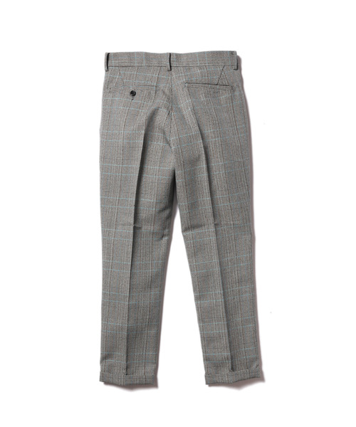 MR.OLIVE（ミスターオリーブ）の「【セットアップ対応】バレンシア チェック / ワンプリーツ スタプレ テーパードパンツ(チェック パンツ)（スラックス・メンズ・グレー/ブラウン・SMALL/MEDIUM/LARGE）」の4枚目の写真