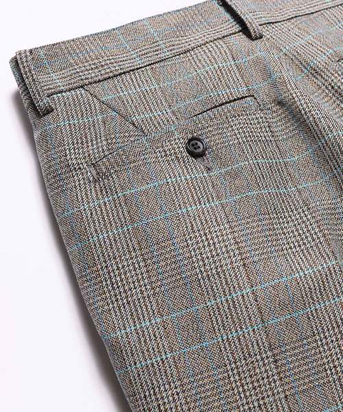 MR.OLIVE（ミスターオリーブ）の「【セットアップ対応】バレンシア チェック / ワンプリーツ スタプレ テーパードパンツ(チェック パンツ)（スラックス・メンズ・グレー/ブラウン・SMALL/MEDIUM/LARGE）」の7枚目の写真