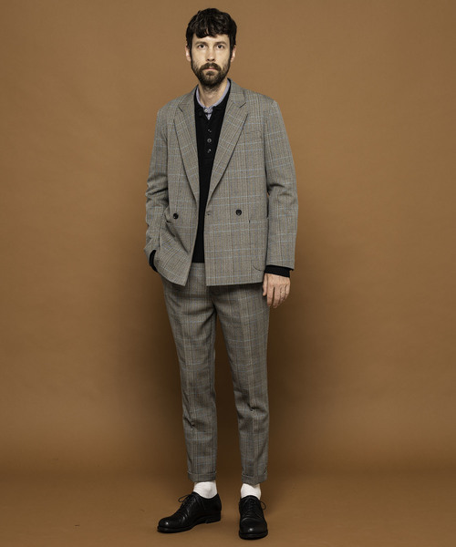 MR.OLIVE（ミスターオリーブ）の「【セットアップ対応】バレンシア チェック / ワンプリーツ スタプレ テーパードパンツ(チェック パンツ)（スラックス・メンズ・グレー/ブラウン・SMALL/MEDIUM/LARGE）」の11枚目の写真