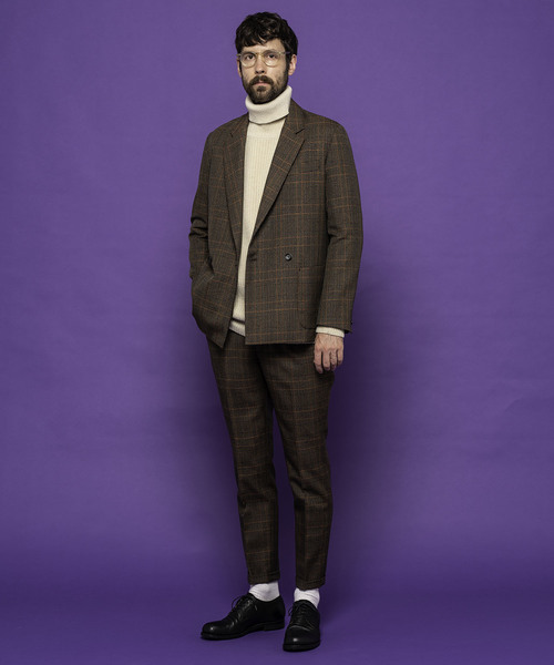 MR.OLIVE（ミスターオリーブ）の「【セットアップ対応】バレンシア チェック / ワンプリーツ スタプレ テーパードパンツ(チェック パンツ)（スラックス・メンズ・グレー/ブラウン・SMALL/MEDIUM/LARGE）」の10枚目の写真