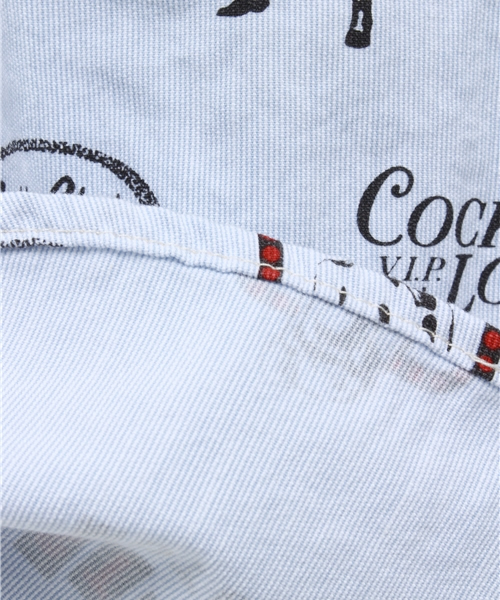 JOEY HYSTERIC（ジョーイヒステリック）の「PREMIAM CLUB総柄 半袖ボタンダウンSH（シャツ/ブラウス・キッズ・サックスブルー/イエロー・SMALL/MEDIUM）」の8枚目の写真