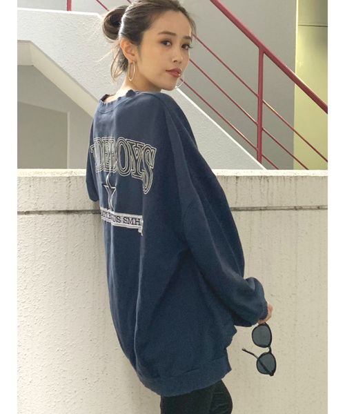 GYDA（ジェイダ）の「【ZOZO限定】WIDEBOYS スウェットプルオーバー（Tシャツ/カットソー・レディース・ネイビー/グレー/ベージュ/カーキ/ピンク・FREE）」の4枚目の写真