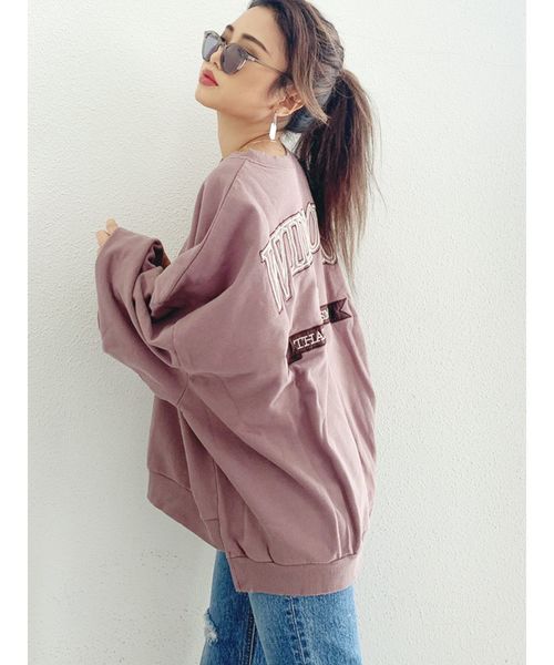 GYDA（ジェイダ）の「【ZOZO限定】WIDEBOYS スウェットプルオーバー（Tシャツ/カットソー・レディース・ネイビー/グレー/ベージュ/カーキ/ピンク・FREE）」の6枚目の写真