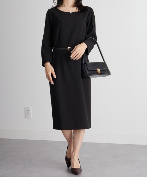 RANAN（ラナン）の「【セットアップ対応】ウォッシャブル　単品　ベルト付タイトワンピース（スーツスカート・レディース・ブラック/グレー系その他/ブラウン/ネイビー/ベージュ系その他・LL/3L/M/L）」の11枚目の写真