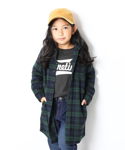 devirock（デビロック）の「ネルチェックシャツワンピース（シャツワンピース・キッズ・レッド系その他/レッド系その他2/レッド系その他3/ブラック系その他/ブラック系その他2/ブラック系その他3/ブルー系その他/ブルー系その他2/ブルー系その他3/グリーン系その他/イエロー系その他/ブラウン系その他/グレー系その他/ブラウン系その他2・100cm/110cm/120cm/130cm/140cm/150cm/160cm）」の8枚目の写真