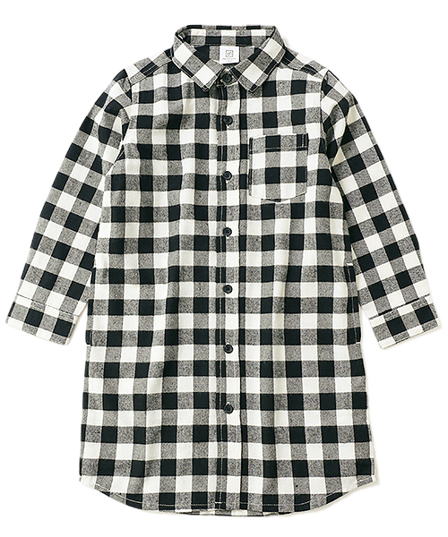 devirock（デビロック）の「ネルチェックシャツワンピース（シャツワンピース・キッズ・レッド系その他/レッド系その他2/レッド系その他3/ブラック系その他/ブラック系その他2/ブラック系その他3/ブルー系その他/ブルー系その他2/ブルー系その他3/グリーン系その他/イエロー系その他/ブラウン系その他/グレー系その他/ブラウン系その他2・100cm/110cm/120cm/130cm/140cm/150cm/160cm）」の15枚目の写真