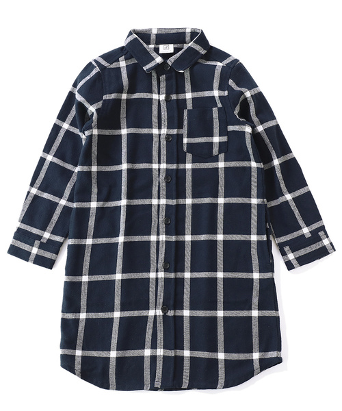 devirock（デビロック）の「ネルチェックシャツワンピース（シャツワンピース・キッズ・レッド系その他/レッド系その他2/レッド系その他3/ブラック系その他/ブラック系その他2/ブラック系その他3/ブルー系その他/ブルー系その他2/ブルー系その他3/グリーン系その他/イエロー系その他/ブラウン系その他/グレー系その他/ブラウン系その他2・100cm/110cm/120cm/130cm/140cm/150cm/160cm）」の19枚目の写真