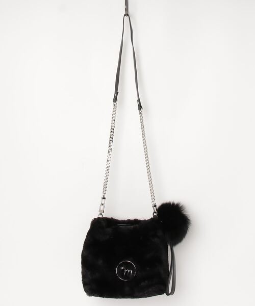 MIXXDAVID（ミックスディビッド）の「MIXXDAVID / 2WAY FUR BAG（ショルダーバッグ・レディース・ブラック/ピンク・FREE）」の2枚目の写真