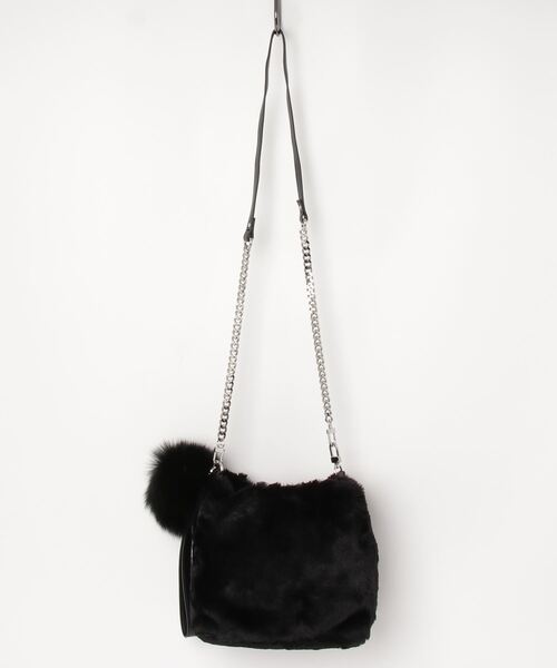 MIXXDAVID（ミックスディビッド）の「MIXXDAVID / 2WAY FUR BAG（ショルダーバッグ・レディース・ブラック/ピンク・FREE）」の4枚目の写真