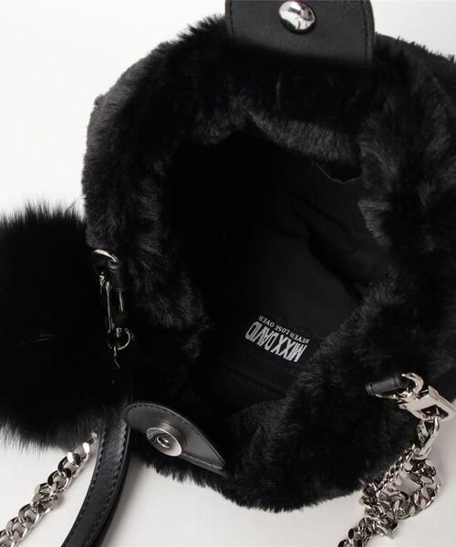 MIXXDAVID（ミックスディビッド）の「MIXXDAVID / 2WAY FUR BAG（ショルダーバッグ・レディース・ブラック/ピンク・FREE）」の5枚目の写真