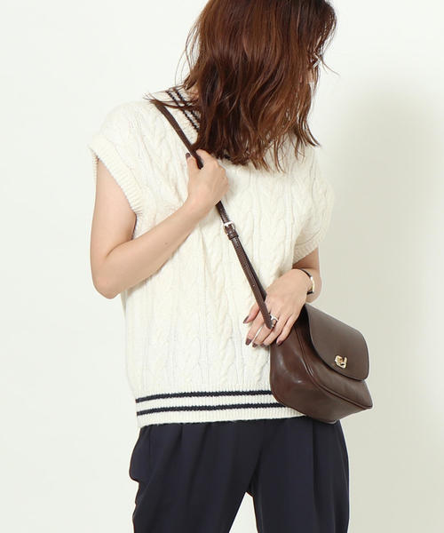 coen（コーエン）の「【ムック本掲載】ケーブルベスト（ベスト・レディース・ホワイト/グレー・FREE）」の11枚目の写真