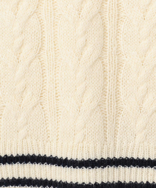 coen（コーエン）の「【ムック本掲載】ケーブルベスト（ベスト・レディース・ホワイト/グレー・FREE）」の15枚目の写真