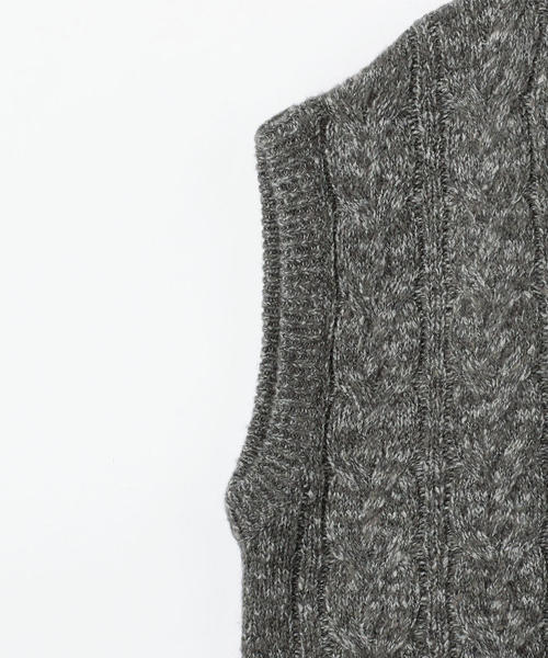 coen（コーエン）の「【ムック本掲載】ケーブルベスト（ベスト・レディース・ホワイト/グレー・FREE）」の16枚目の写真