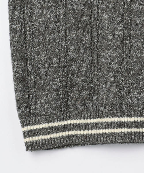 coen（コーエン）の「【ムック本掲載】ケーブルベスト（ベスト・レディース・ホワイト/グレー・FREE）」の21枚目の写真