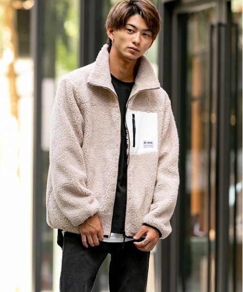ADMIX/ATELIER SAB MEN(アドミックスアトリエサブメン)の「【no sweat×ADMIX/ATELIER SAB MEN コラボ】ユニセックス もこもこ シェルパ ボア フリース / ジップアップ スタンドブルゾン(ブルゾン・メンズ・ホワイト/ブラック/ライトベージュ/グリーン/ライトパープル/キャメル/ベージュ系その他/カーキ/ホワイト系その他/チャコールグレー/モカ/ネイビー・48/50/52)」の18枚目の写真