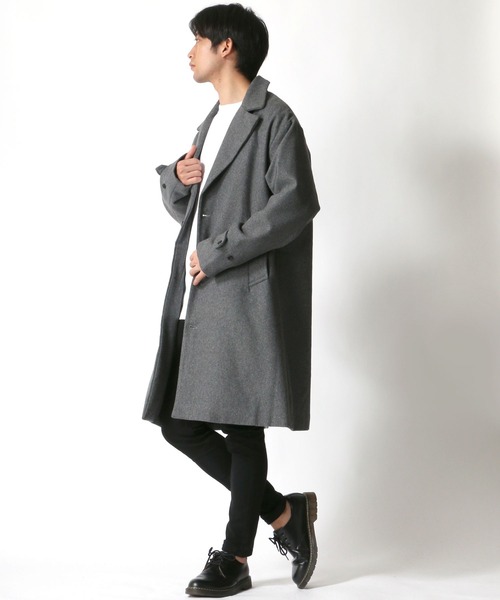 Lazar（ラザル）の「オーバーサイズ メルトン ウール チェスターコート（チェスターコート・メンズ・ブラック/グレー/キャメル/ベージュ系その他/グレー系その他/モカ・LL/M/L）」の10枚目の写真