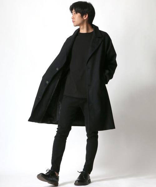 Lazar（ラザル）の「オーバーサイズ メルトン ウール チェスターコート（チェスターコート・メンズ・ブラック/グレー/キャメル/ベージュ系その他/グレー系その他/モカ・LL/M/L）」の8枚目の写真