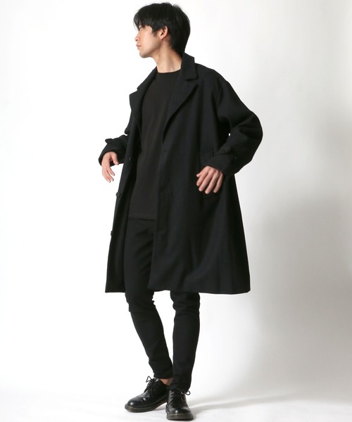 Lazar（ラザル）の「オーバーサイズ メルトン ウール チェスターコート（チェスターコート・メンズ・ブラック/グレー/キャメル/ベージュ系その他/グレー系その他/モカ・LL/M/L）」の7枚目の写真