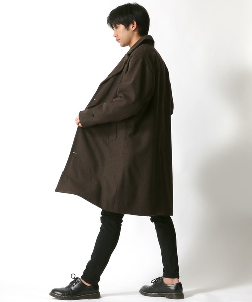 Lazar（ラザル）の「オーバーサイズ メルトン ウール チェスターコート（チェスターコート・メンズ・ブラック/グレー/キャメル/ベージュ系その他/グレー系その他/モカ・LL/M/L）」の11枚目の写真