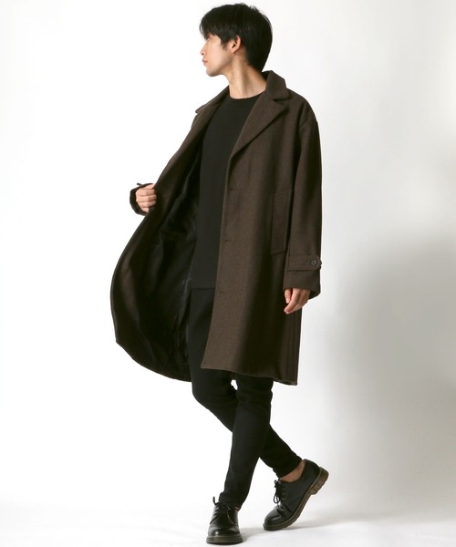 Lazar（ラザル）の「オーバーサイズ メルトン ウール チェスターコート（チェスターコート・メンズ・ブラック/グレー/キャメル/ベージュ系その他/グレー系その他/モカ・LL/M/L）」の12枚目の写真