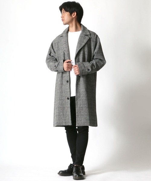Lazar（ラザル）の「オーバーサイズ メルトン ウール チェスターコート（チェスターコート・メンズ・ブラック/グレー/キャメル/ベージュ系その他/グレー系その他/モカ・LL/M/L）」の14枚目の写真