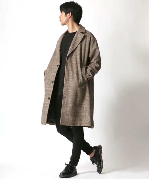 Lazar（ラザル）の「オーバーサイズ メルトン ウール チェスターコート（チェスターコート・メンズ・ブラック/グレー/キャメル/ベージュ系その他/グレー系その他/モカ・LL/M/L）」の15枚目の写真