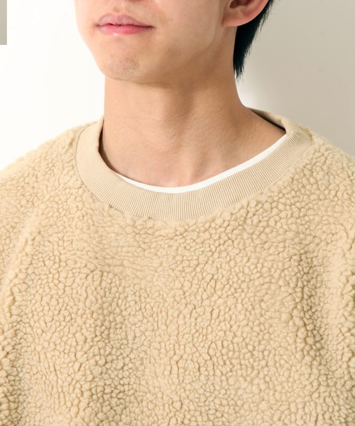 ZIP FIVE(ジップファイブ)の「【ZIP FIVE】ビッグシルエット ボアクルー トレーナー ボアフリース(スウェット・メンズ・ホワイト/ブラック/ダークグリーン/ベージュ/ブラック系その他/ベージュ系その他/ブラック系その他2・MEDIUM/LARGE/X-LARGE)」の15枚目の写真