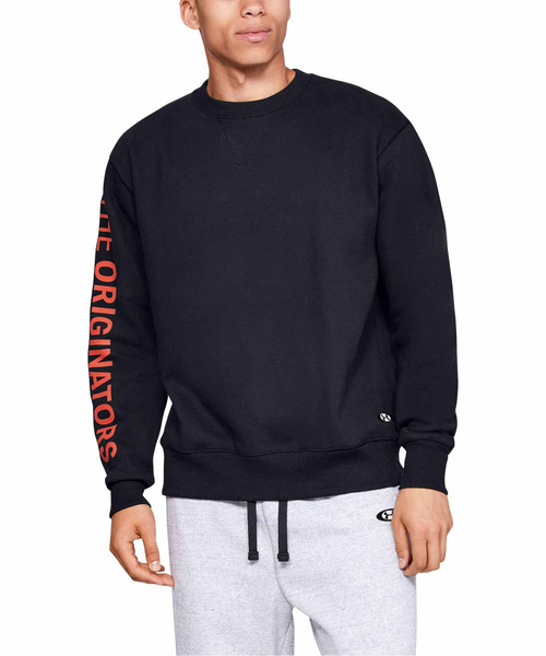 UNDER ARMOUR（アンダーアーマー）の「UA オリジネイト フリース クルー(トレーニング/トレーナー/MEN)（スウェット・メンズ・ヘザーグレー/ブラック・XXL/SM/XL/LG/MD）」の2枚目の写真