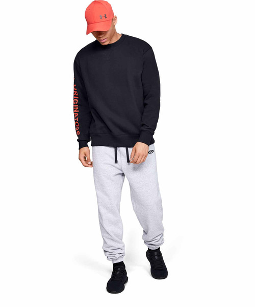 UNDER ARMOUR（アンダーアーマー）の「UA オリジネイト フリース クルー(トレーニング/トレーナー/MEN)（スウェット・メンズ・ヘザーグレー/ブラック・XXL/SM/XL/LG/MD）」の3枚目の写真