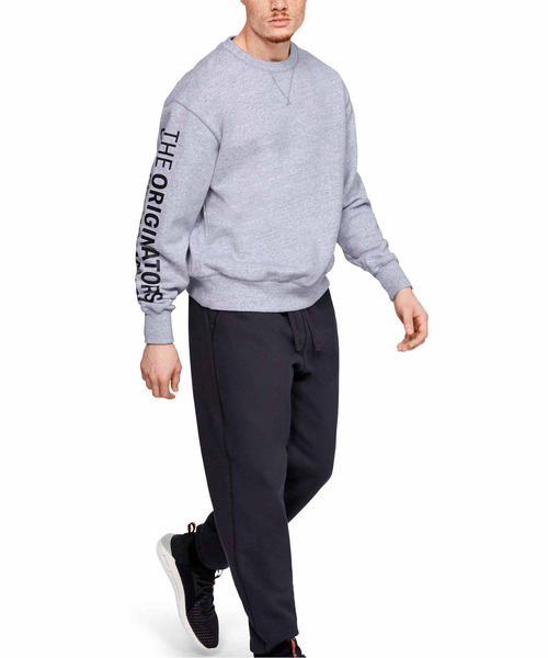 UNDER ARMOUR（アンダーアーマー）の「UA オリジネイト フリース クルー(トレーニング/トレーナー/MEN)（スウェット・メンズ・ヘザーグレー/ブラック・XXL/SM/XL/LG/MD）」の12枚目の写真