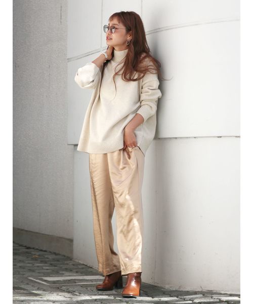 Ungrid（アングリッド）の「サテンタックパンツ（その他パンツ・レディース・ベージュ/カーキ/イエロー・FREE）」の9枚目の写真