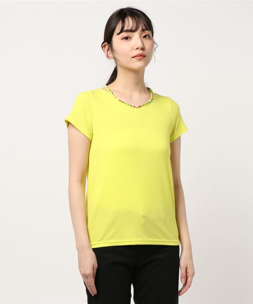 チチカカ(チチカカ)の「ビーズネックフレンチスリーブ(Tシャツ/カットソー・レディース・ネイビー/グリーン/イエロー/ピンク・LARGE/MEDIUM)」の17枚目の写真