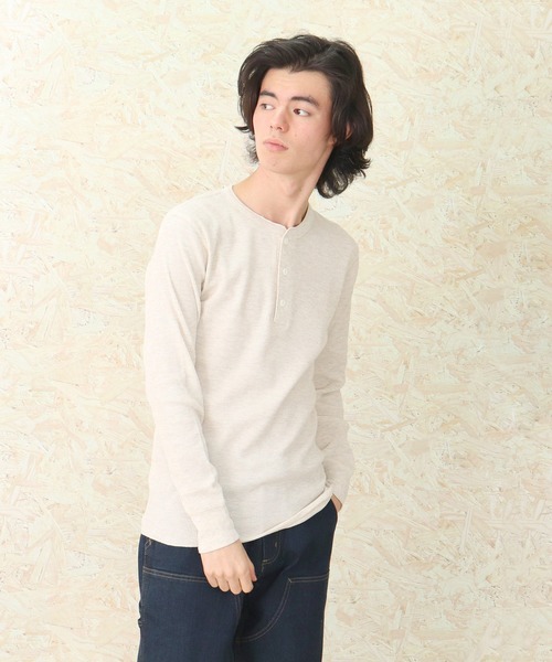 Healthknit（ヘルスニット）の「【 Healthknit / ヘルスニット 】 # ベーシックワッフルヘンリーネック長袖Tシャツ 601L SIP（Tシャツ/カットソー・メンズ・レッド系その他/ブラック/オフホワイト/ヘザーグレー/ブラック系その他/ブルー系その他/オートミール/グレー系その他/ネイビー/ブルー/グリーン・LARGE/X-LARGE/MEDIUM）」の6枚目の写真