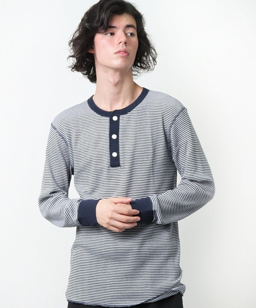 Healthknit（ヘルスニット）の「【 Healthknit / ヘルスニット 】 # ベーシックワッフルヘンリーネック長袖Tシャツ 601L SIP（Tシャツ/カットソー・メンズ・レッド系その他/ブラック/オフホワイト/ヘザーグレー/ブラック系その他/ブルー系その他/オートミール/グレー系その他/ネイビー/ブルー/グリーン・LARGE/X-LARGE/MEDIUM）」の10枚目の写真