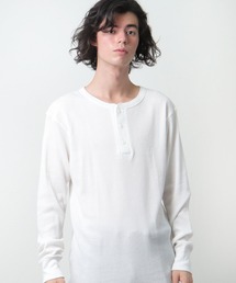 【 Healthknit / ヘルスニット 】 # ベーシックワッフルヘンリーネック長袖Tシャツ 601L SIP