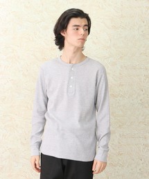 【 Healthknit / ヘルスニット 】 # ベーシックワッフルヘンリーネック長袖Tシャツ 601L SIP