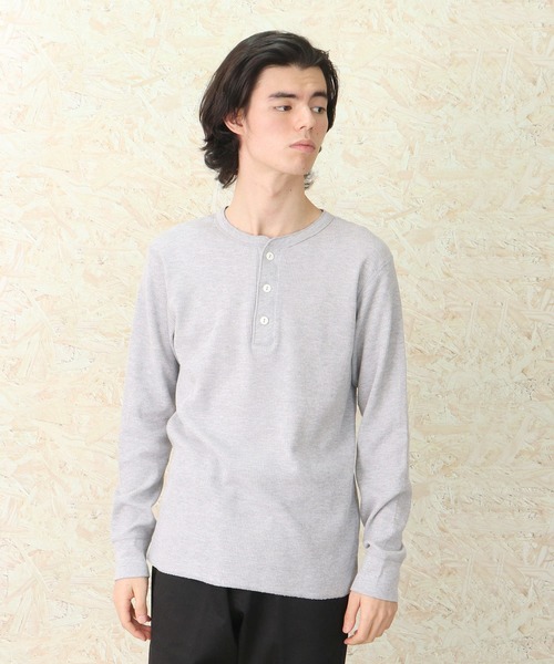 Healthknit（ヘルスニット）の「【 Healthknit / ヘルスニット 】 # ベーシックワッフルヘンリーネック長袖Tシャツ 601L SIP（Tシャツ/カットソー・メンズ・レッド系その他/ブラック/オフホワイト/ヘザーグレー/ブラック系その他/ブルー系その他/オートミール/グレー系その他/ネイビー/ブルー/グリーン・LARGE/X-LARGE/MEDIUM）」の4枚目の写真