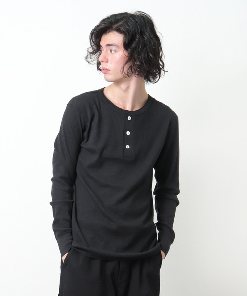 Healthknit / ヘルスニット 】 # ベーシックワッフルヘンリー
