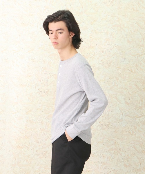 Healthknit（ヘルスニット）の「【 Healthknit / ヘルスニット 】 # ベーシックワッフルヘンリーネック長袖Tシャツ 601L SIP（Tシャツ/カットソー・メンズ・レッド系その他/ブラック/オフホワイト/ヘザーグレー/ブラック系その他/ブルー系その他/オートミール/グレー系その他/ネイビー/ブルー/グリーン・LARGE/X-LARGE/MEDIUM）」の22枚目の写真