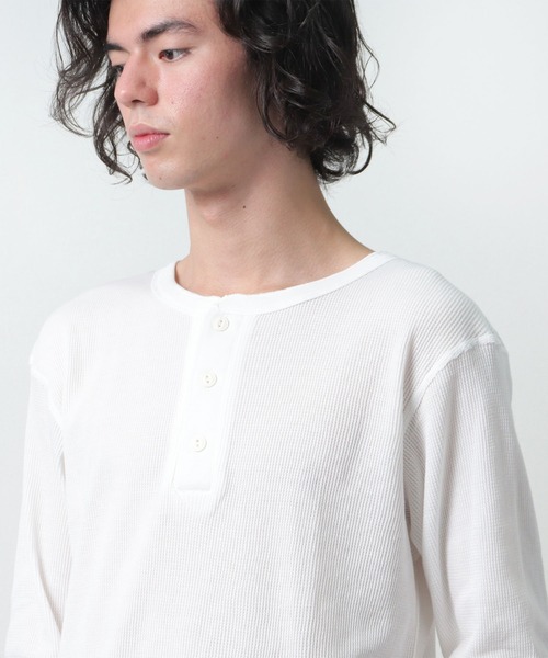 Healthknit / ヘルスニット 】 # ベーシックワッフルヘンリー